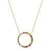 Necklaces Eriness | Asymmetrical Multi Colored Loop Necklace 14K Yellow Gold