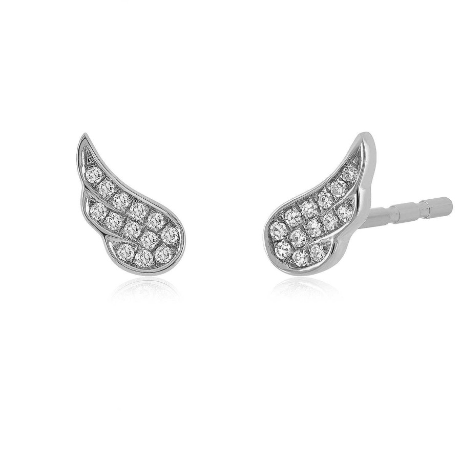 Earrings EF Collection | Angel Wing Stud Earrings