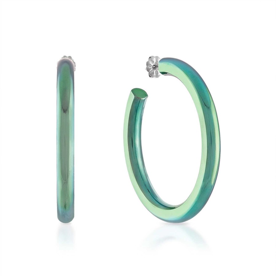 Earrings SG Fine | The Green Tube Electric Hoops® Titanium