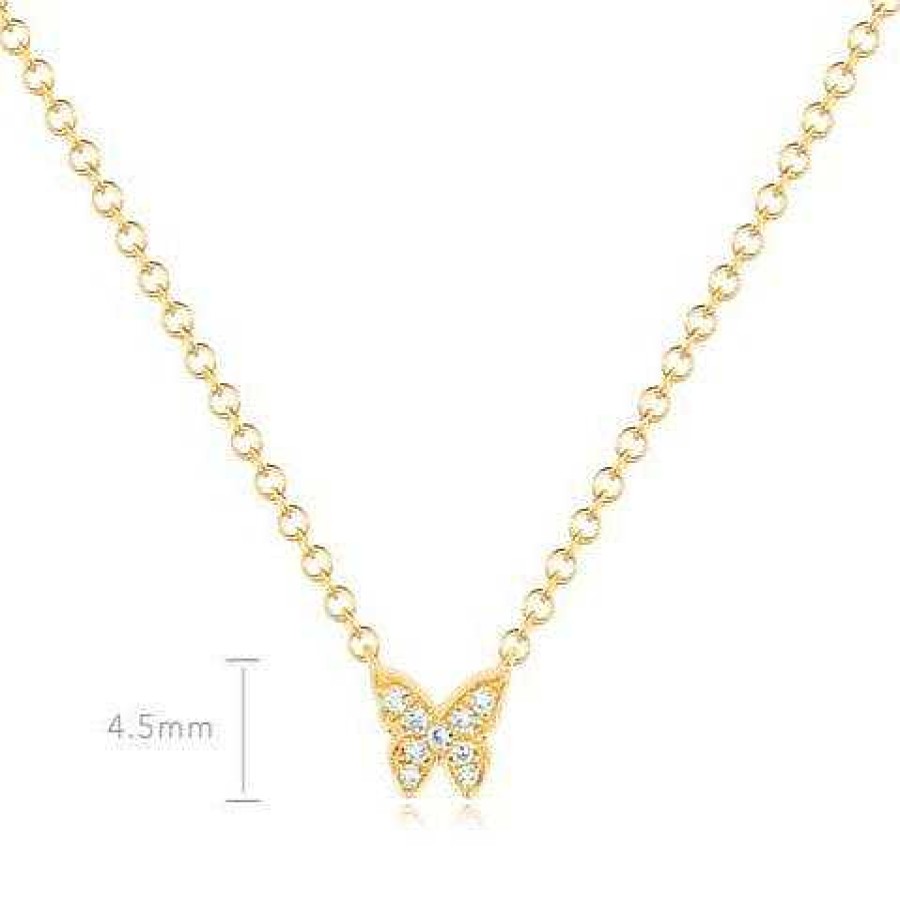 Necklaces EF Collection | Baby Diamond Butterfly Necklace