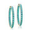 Earrings Jane Taylor | Inside Out Turquoise Hoops 14K Yellow Gold