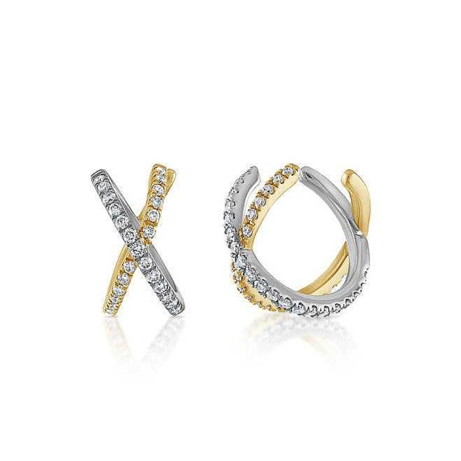 Earrings SG Fine | Criss Cross Pave Ear Cuff