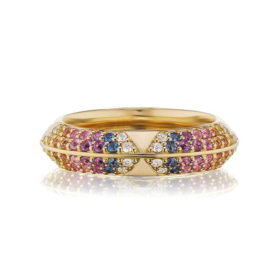 Rings Harwell Godfrey | Rosa Knife Edge Gemstone Band 18K Yellow Gold