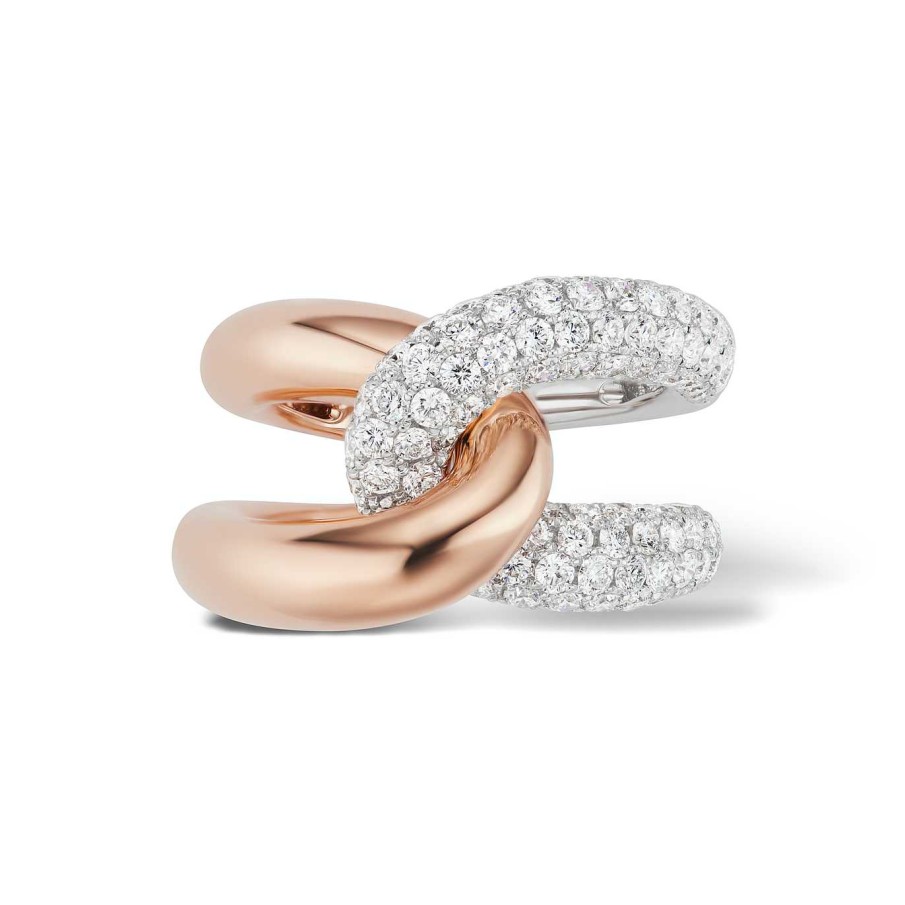 Rings Gemella Jewels | Gold And Diamond Intertwin Ring