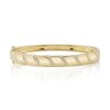 Bracelets SG Fine | Gold And Diamond Stripe Bangle