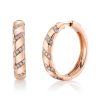 Earrings SG Fine | Gold And Diamond Stripe Hoop