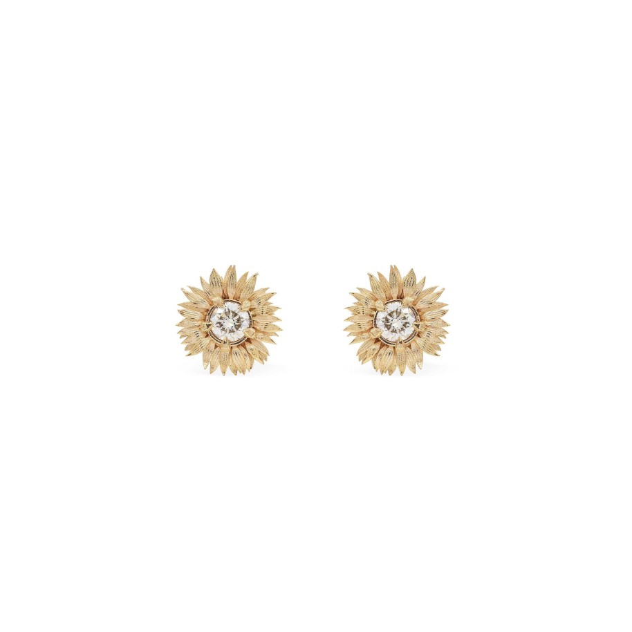 Earrings Bernard James | Maxi Helios Stud Earrings 14K Yellow Gold