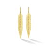 Earrings Cadar | Medium Feather Earrings 18K Yellow Gold