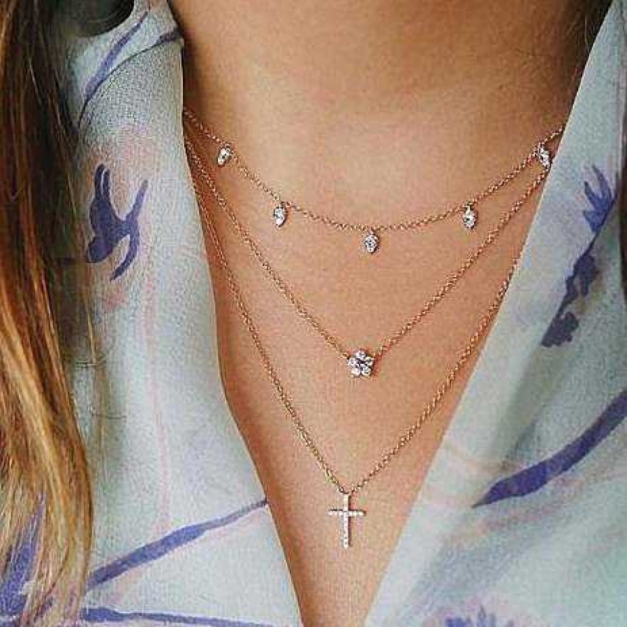 Necklaces EF Collection | Diamond Cross Necklace