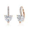 Earrings Jane Taylor | Heart Topaz Drop With Pave Wire Earrings