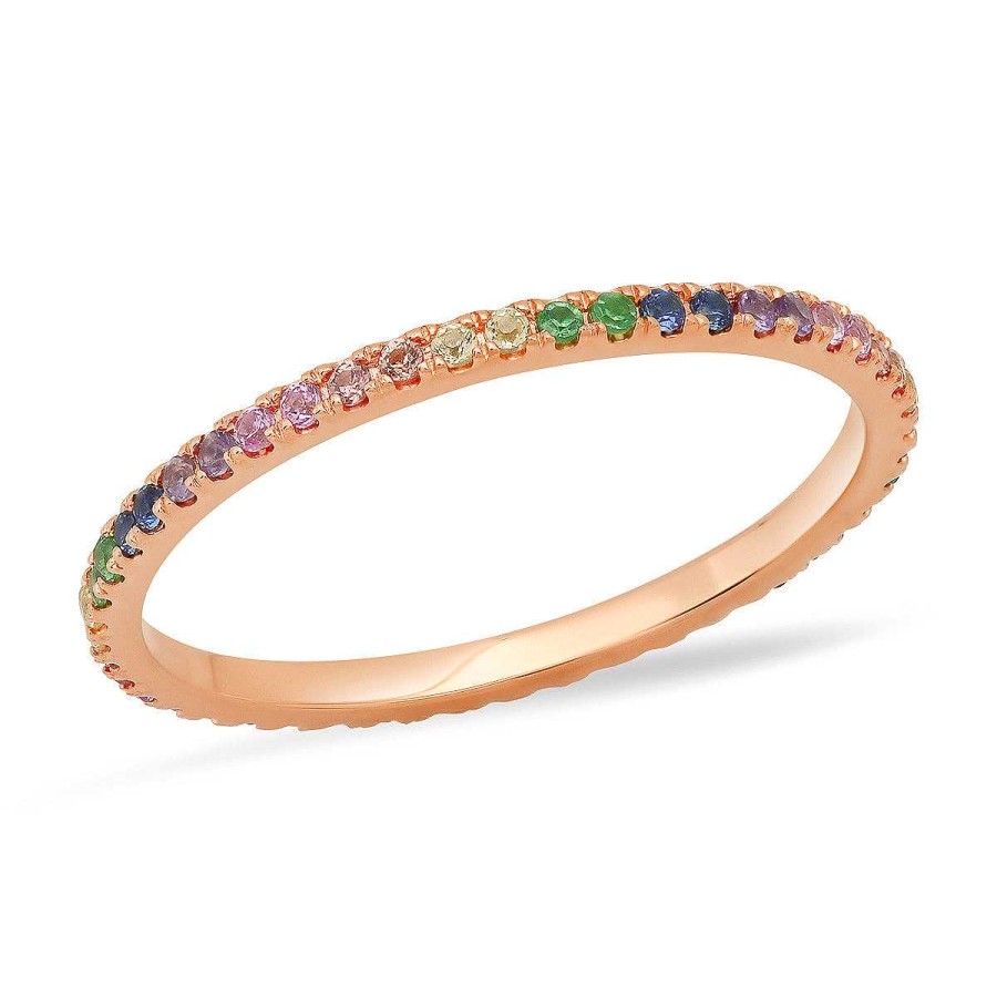 Rings Eriness Jewelry | Rainbow Ombre Stack Band