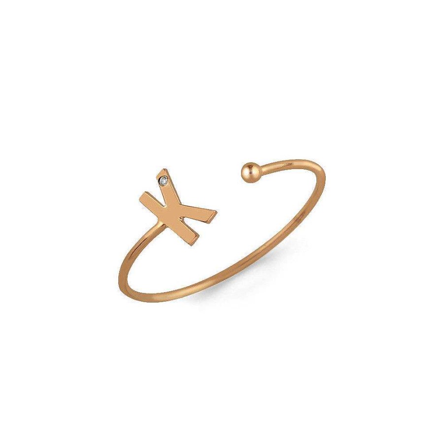 Rings Kelly Bello | Mini Initial With Single Diamond Ring