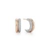 Earrings Walters Faith | Thoby Gold And Diamond 2 Row Tubular Huggie 18K Rose Gold