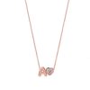 Necklaces Noush Jewelry | 3D Bubble Letter With Gemstone Heart Necklace