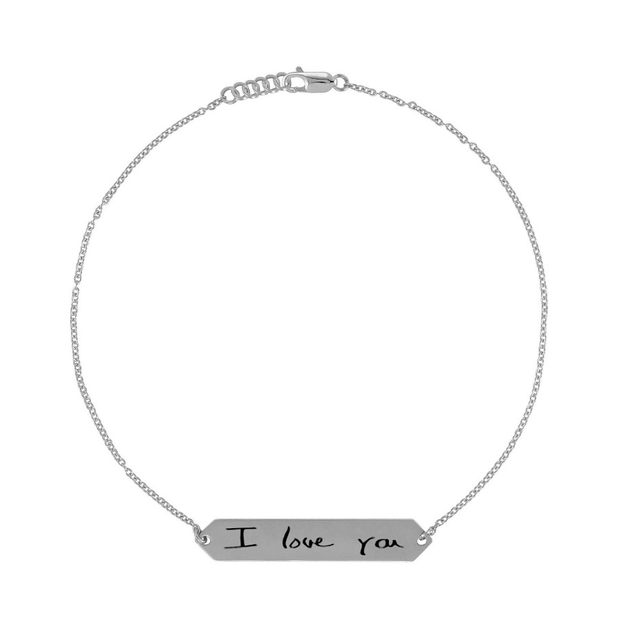 Bracelets SG Fine | Handwriting Engraved Bar Bracelet