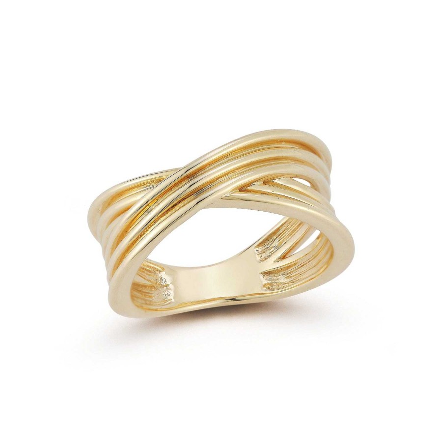 Rings Dana Rebecca | Nana Bernice Large Crossover Ring 14K Yellow Gold