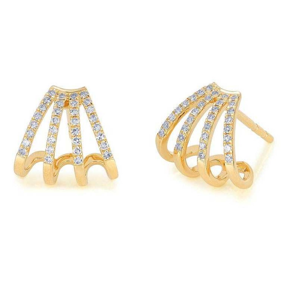 Earrings EF Collection | Multi Row Huggie Earrings