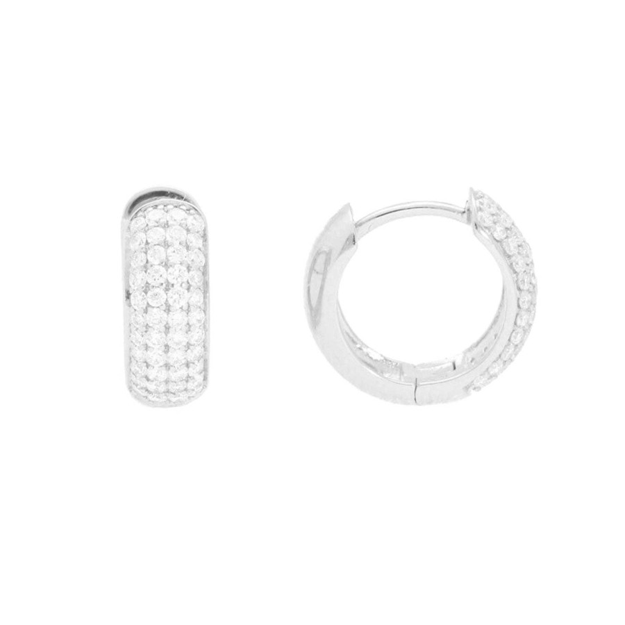 Earrings SG Fine | 4 Row Rounded Diamond Huggies