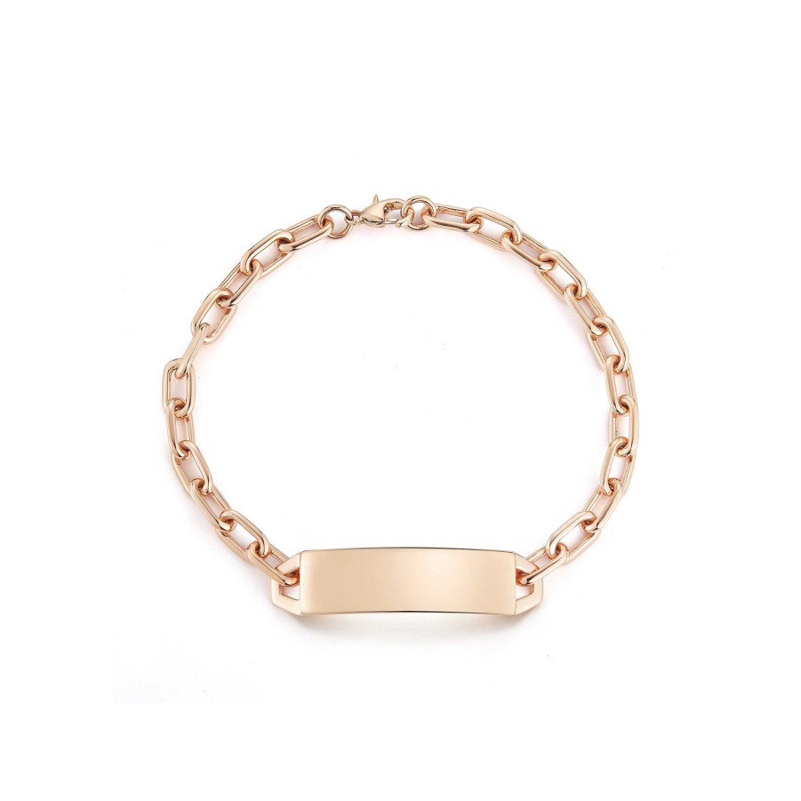 Bracelets Walters Faith | Carrington Mini Gold Id Bar Bracelet 18K Rose Gold