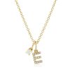 Necklaces EF Collection | Birthstone Initial Charm Necklace