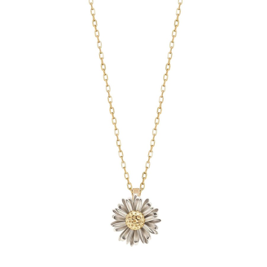 Necklaces Bernard James | Maxi Daisy Single Charm Necklace 14K Yellow/White Gold