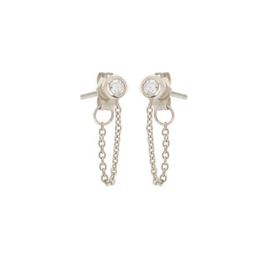 Earrings Zoe Chicco | Diamond Shape Chain Studs