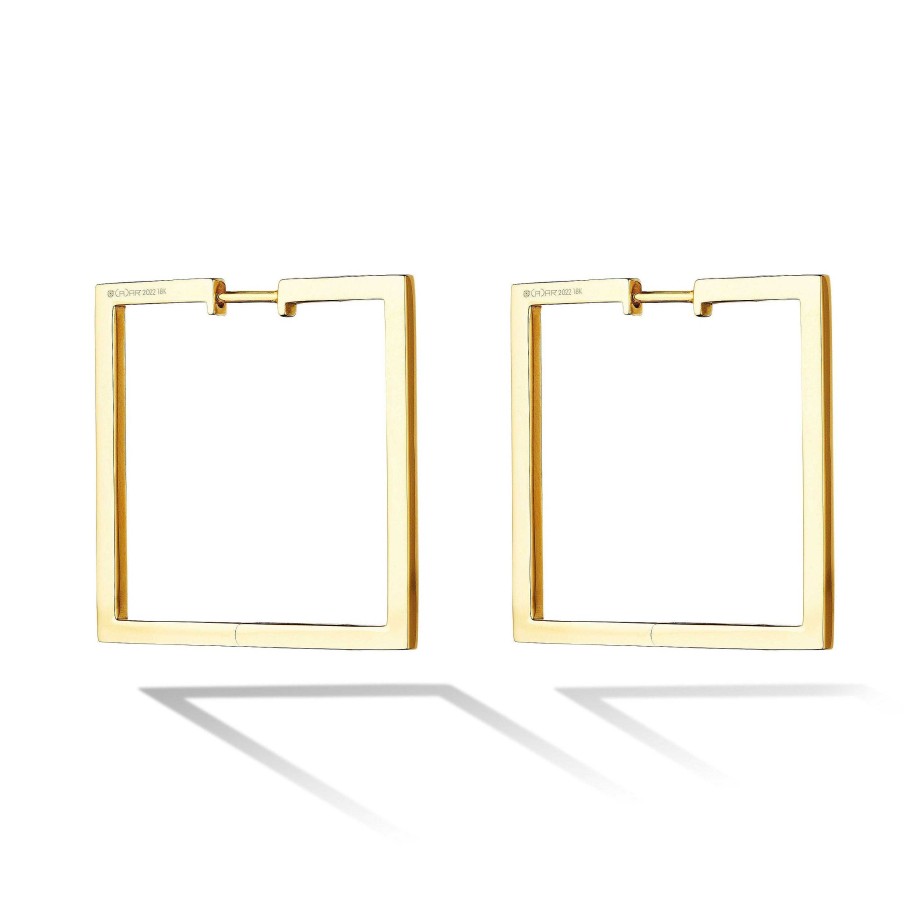 Earrings Cadar | Foundation Medium Square Hoops 18K Yellow Gold