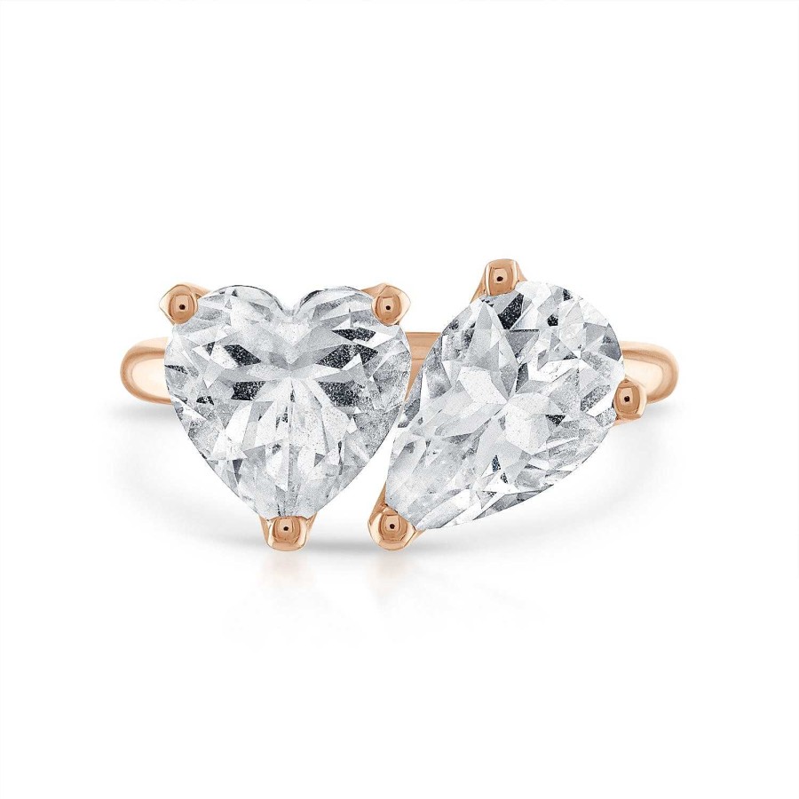 Rings Jane Taylor | White Topaz Heart And Pear Ring