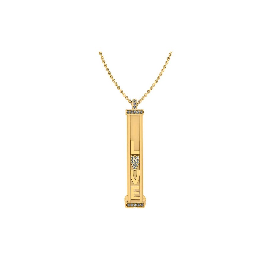 Necklaces SG Fine | Mini Personalized Single-Sided Slider Pendant