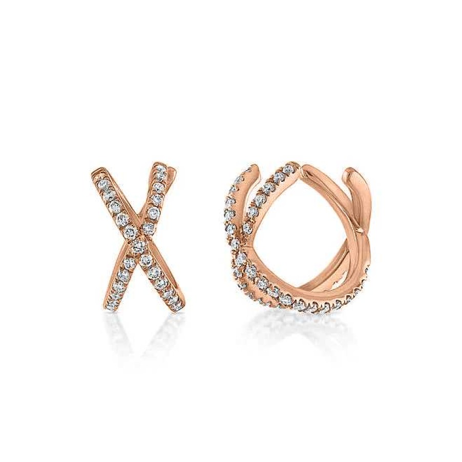 Earrings SG Fine | Criss Cross Pave Ear Cuff