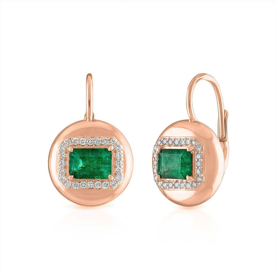 Earrings SG Fine | Mini Candy Button Emerald Cut Wire Earrings