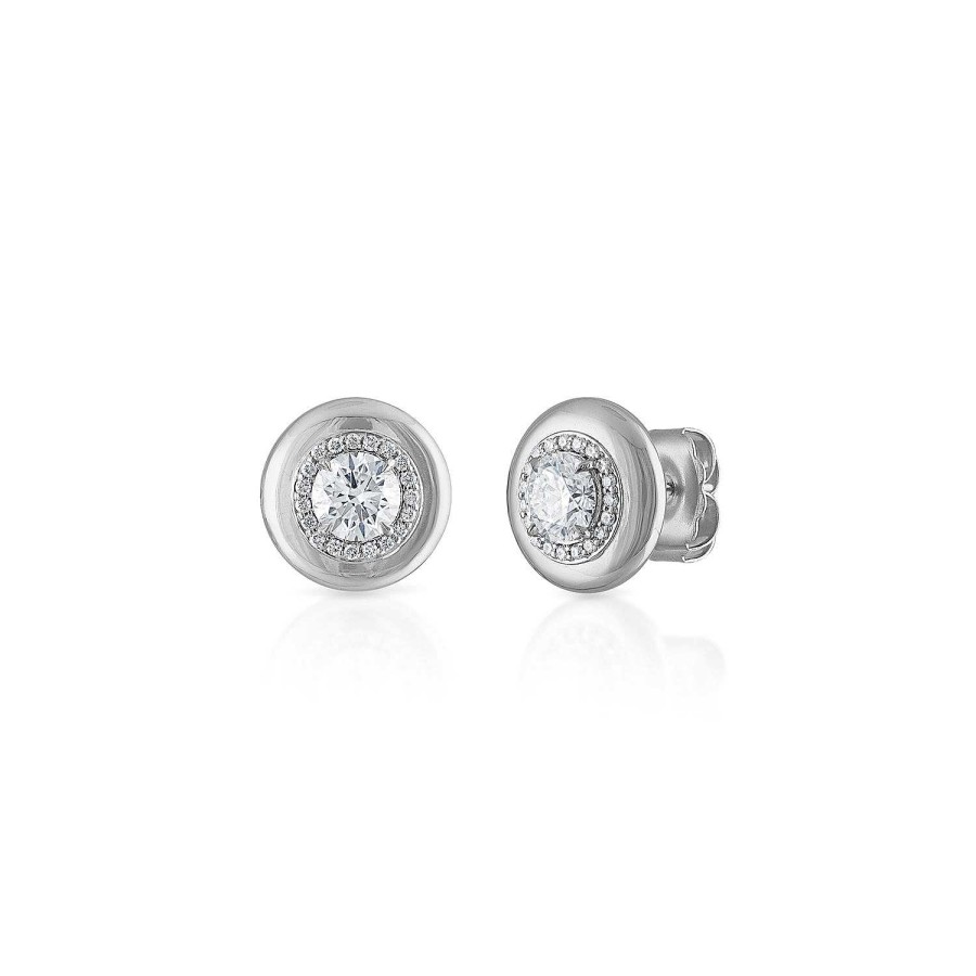 Earrings SG Fine | Mini Diamond Button Stud Earrings