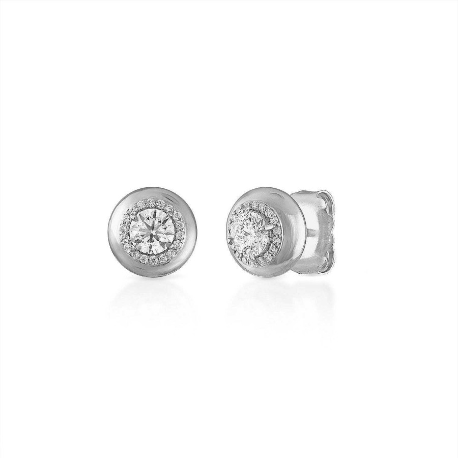 Earrings SG Fine | Petite Diamond Button Stud Earrings