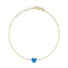 Bracelets Kelly Bello | Mini Enamel Heart Bracelet 14K Yellow Gold