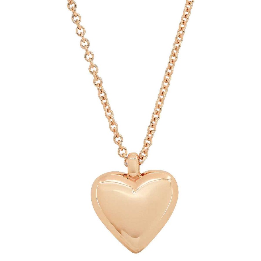 Necklaces Eriness | Small Reversible Diamond And Gold Puffy Heart Necklace