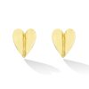 Earrings Cadar | Wings Of Love Folded Heart Studs 18K Yellow Gold