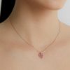 Necklaces Walters Faith | Dora Mini Heart With Pink Sapphires Charm 18K Rose Gold