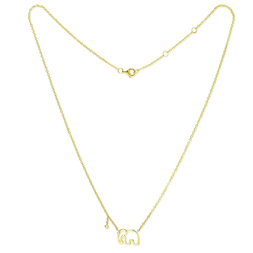 Necklaces Yvonne Leon | Collier Elephant 9K Yellow Gold