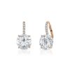 Earrings Jane Taylor | Round Topaz Drop With Pave Wire Earrings