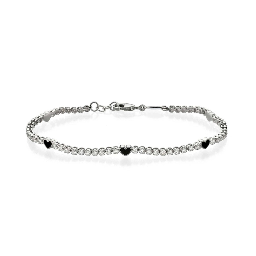 Bracelets NOCO Jewelry | Mini Hearts Tennis Bracelet