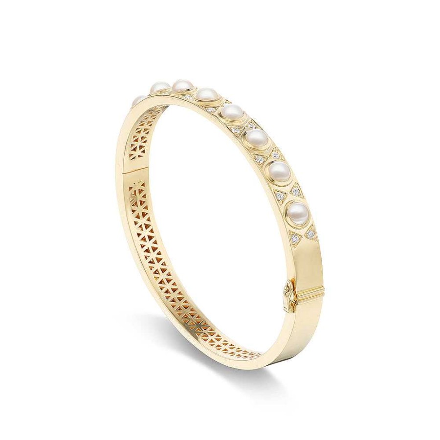 Bracelets Harwell Godfrey | Pearl Cabochon Bangle 18K Yellow Gold