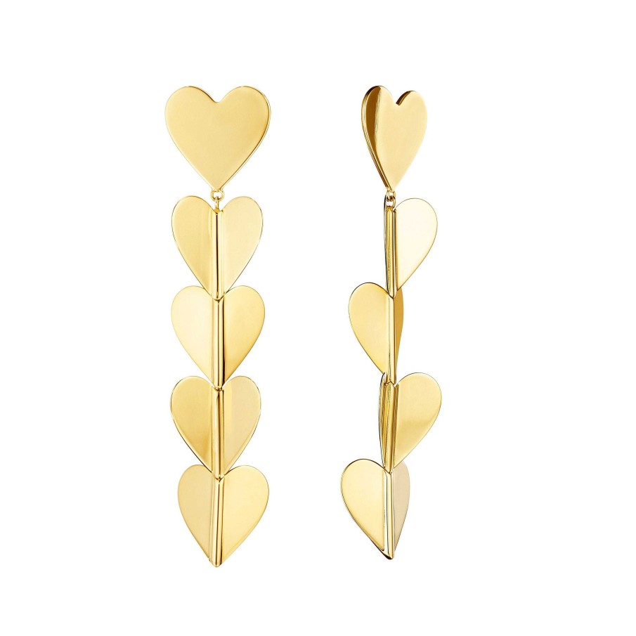 Earrings Cadar | Wings Of Love Large Drop Earrings 18K Yellow Gold