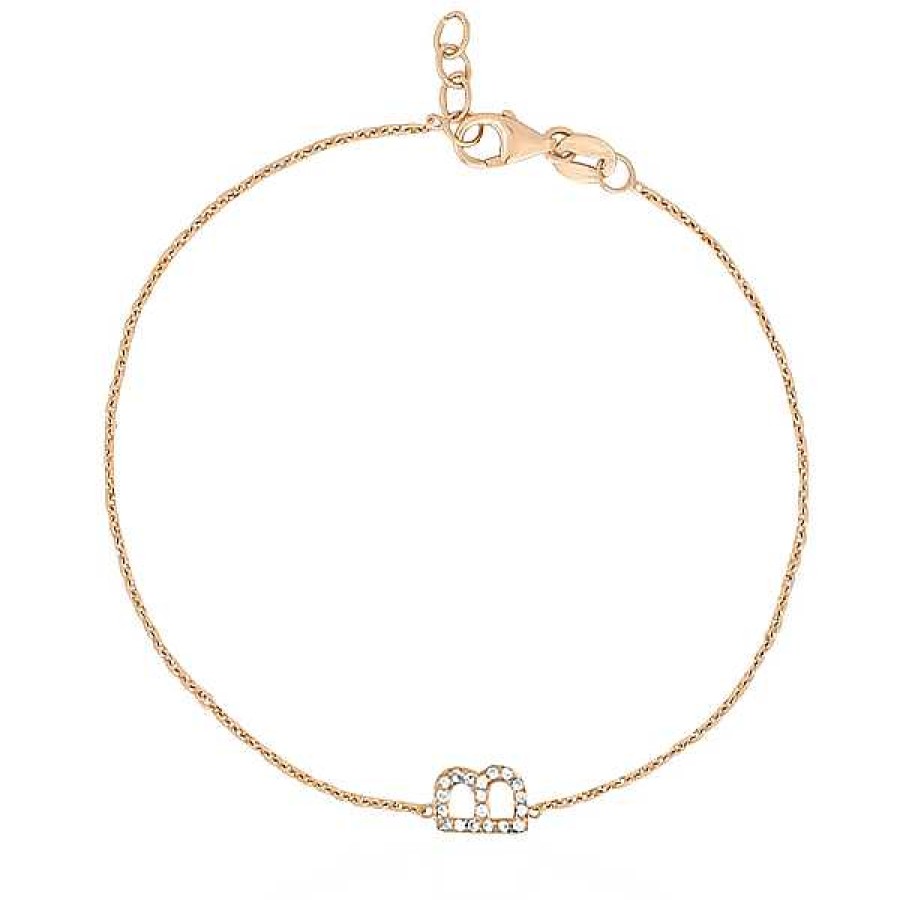 Bracelets Kelly Bello | Mini Pave Initial Bracelet