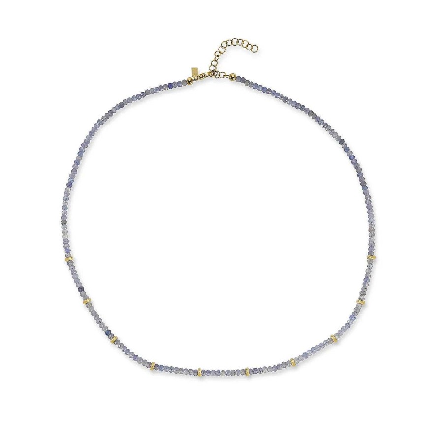 Necklaces EF Collection | Birthstone Bead Necklace 14K Yellow Gold