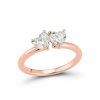 Rings SG Fine | Mini Two Stone Hearts Ring 14K Rose Gold