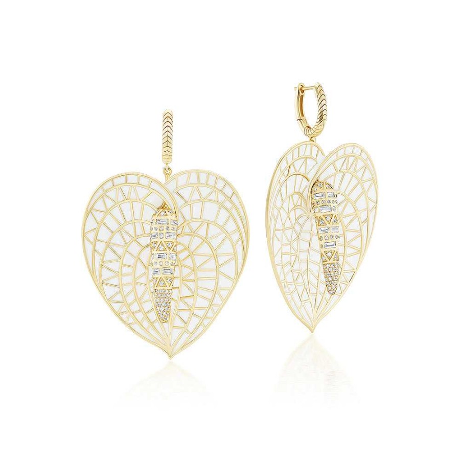 Earrings Harwell Godfrey | Lily Drop Huggies 18K Yellow Gold