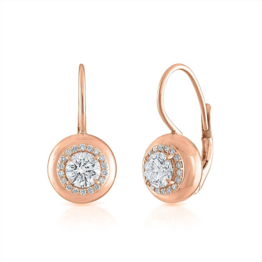 Earrings SG Fine | Petite Diamond Button Wire Earrings