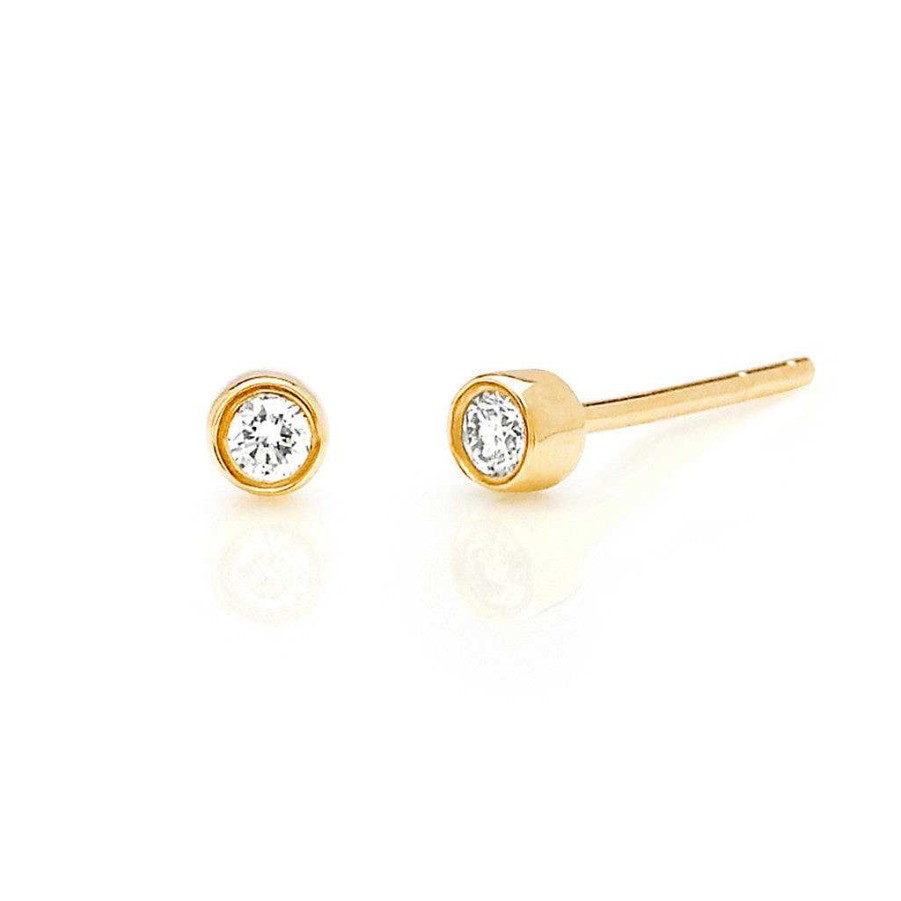 Earrings EF Collection | Diamond Bezel Stud Earrings