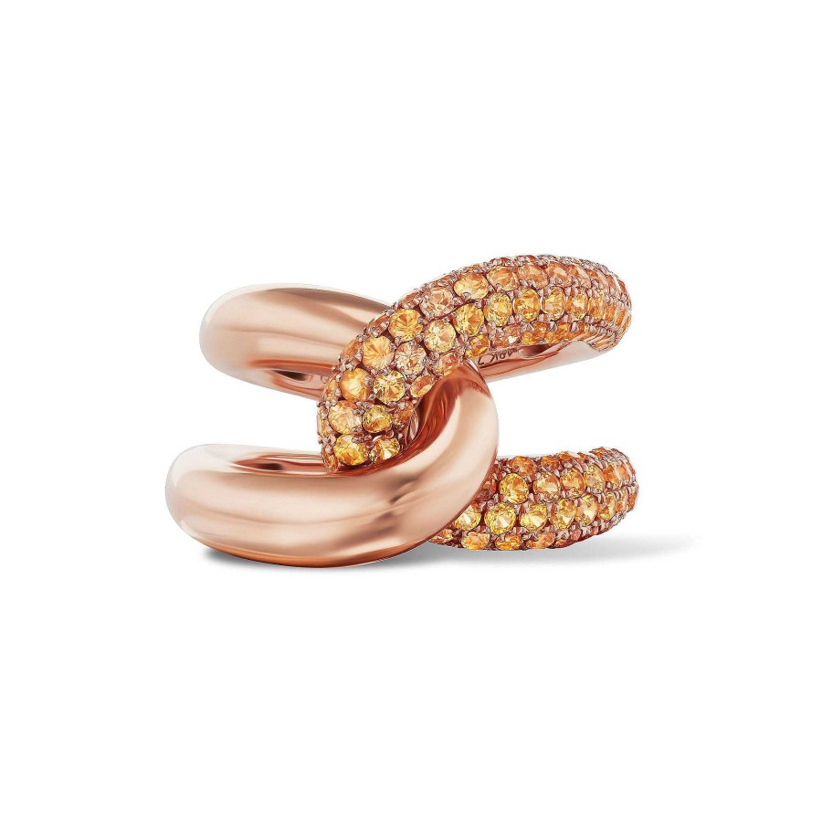 Rings Gemella Jewels | Gold And Gemstone Intertwin Ring