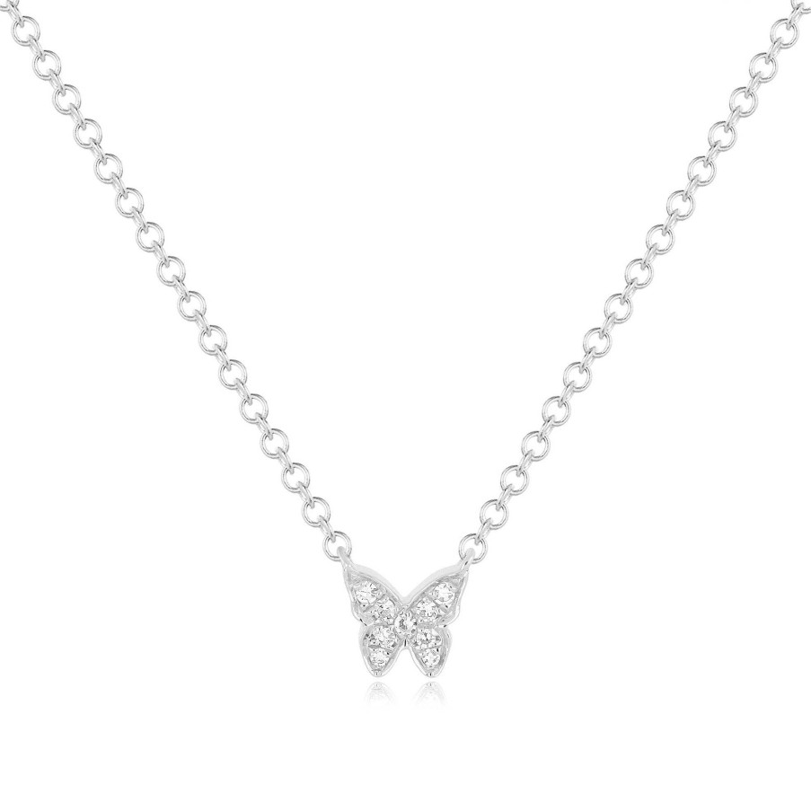 Necklaces EF Collection | Baby Diamond Butterfly Necklace